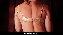 Horny cutie Scarlet tied, spanked, fingered and fucked hard by big cockl